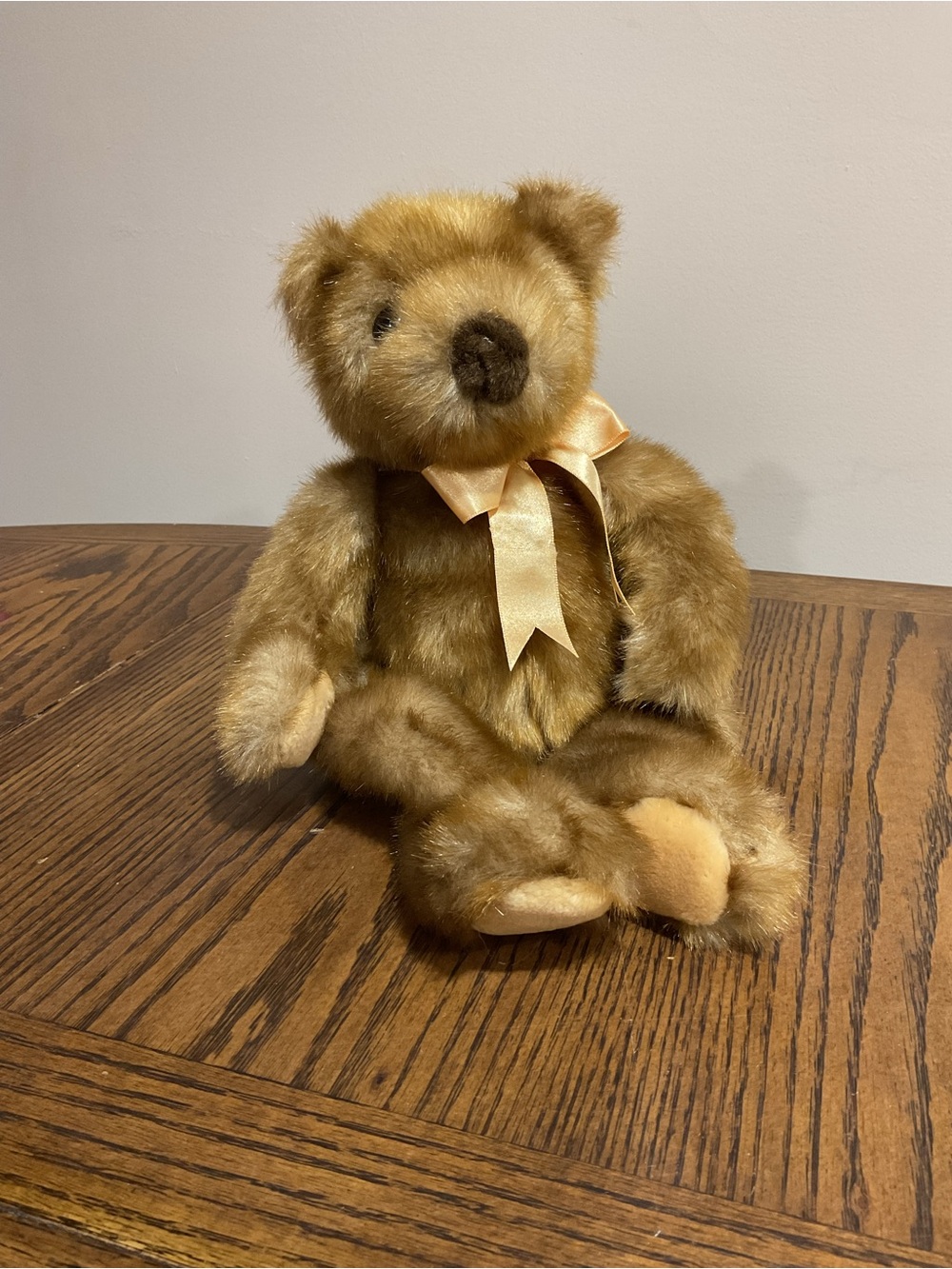 TY “Ginger” Classic Plush Teddy Bear with Satin Ribbon retired 1996